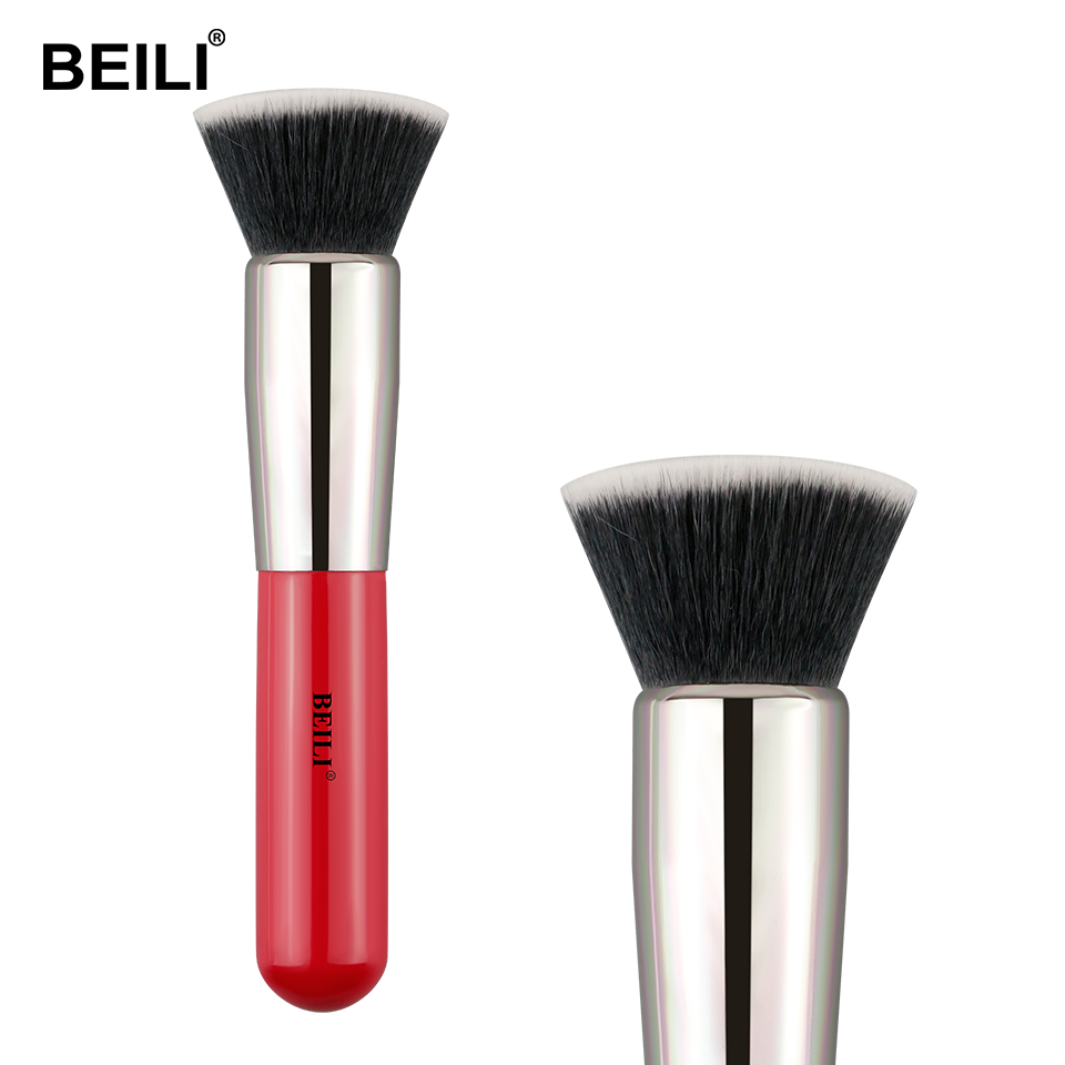 Pensula fond de ten par sintetic Beili Red H104