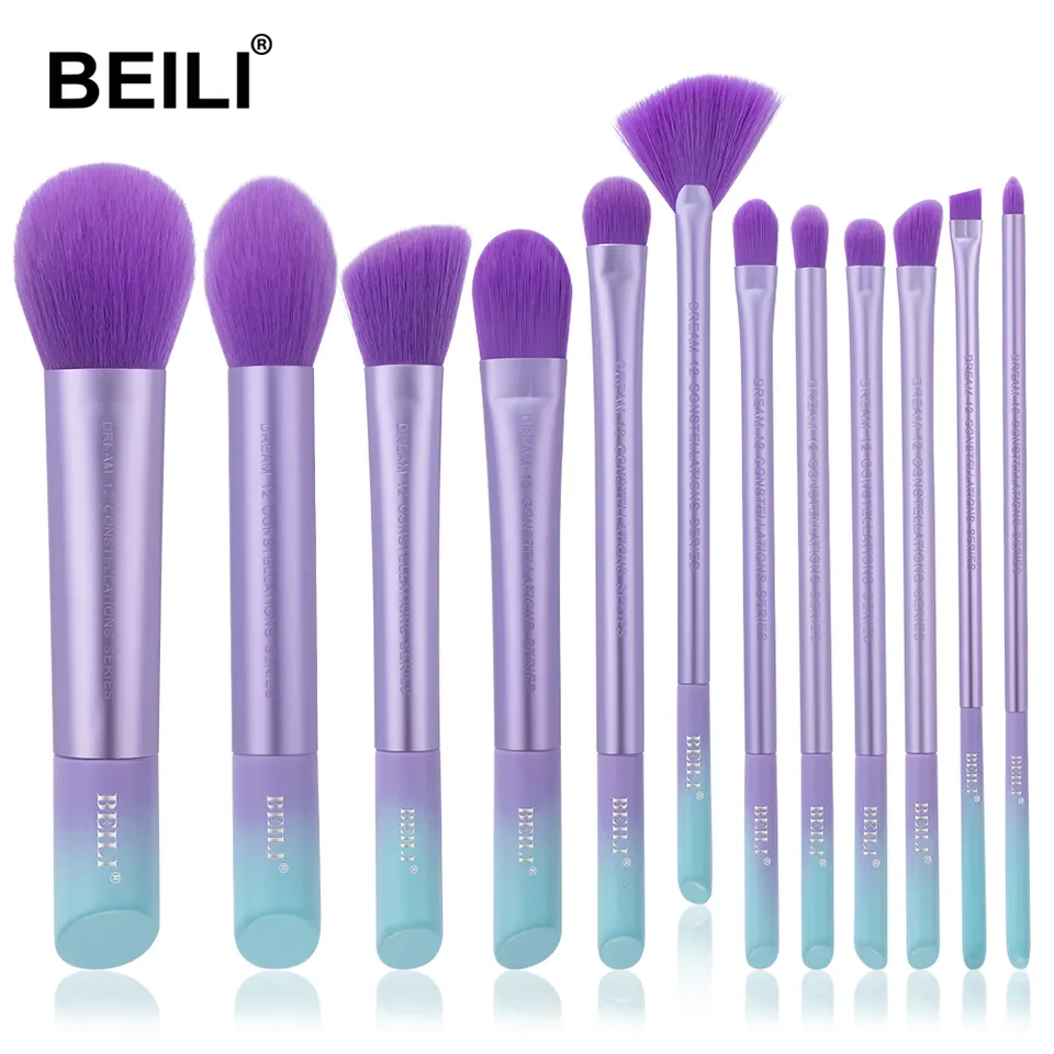 Set 12 pensule make-up Beili Purple Vegan