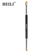 Pensula dubla eyeliner/sprancene par sintetic Beili Black BA20