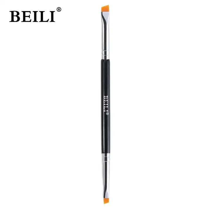 Pensula dubla eyeliner/sprancene par sintetic Beili Black BA20