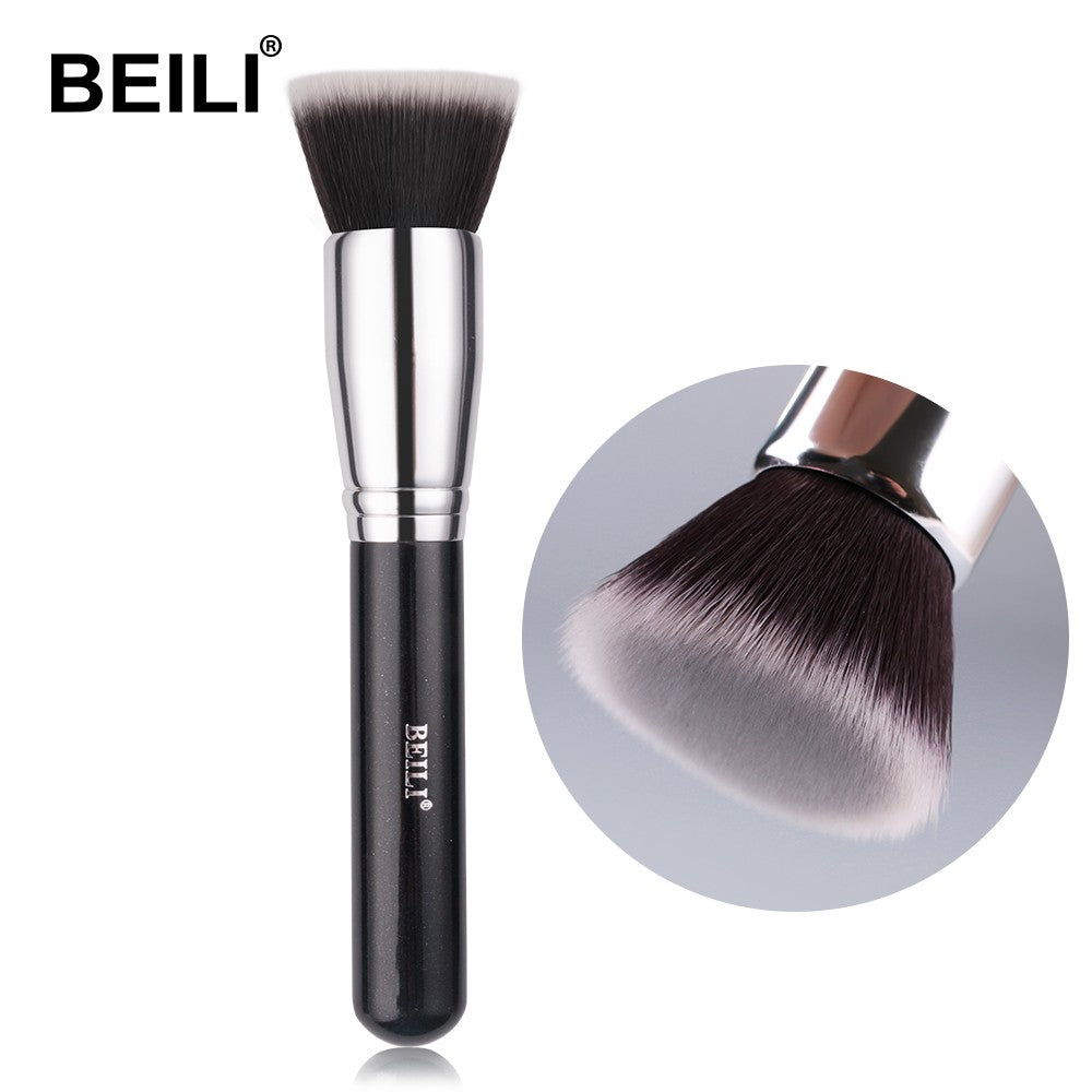 Pensula fond de ten par sintetic Beili Black B104