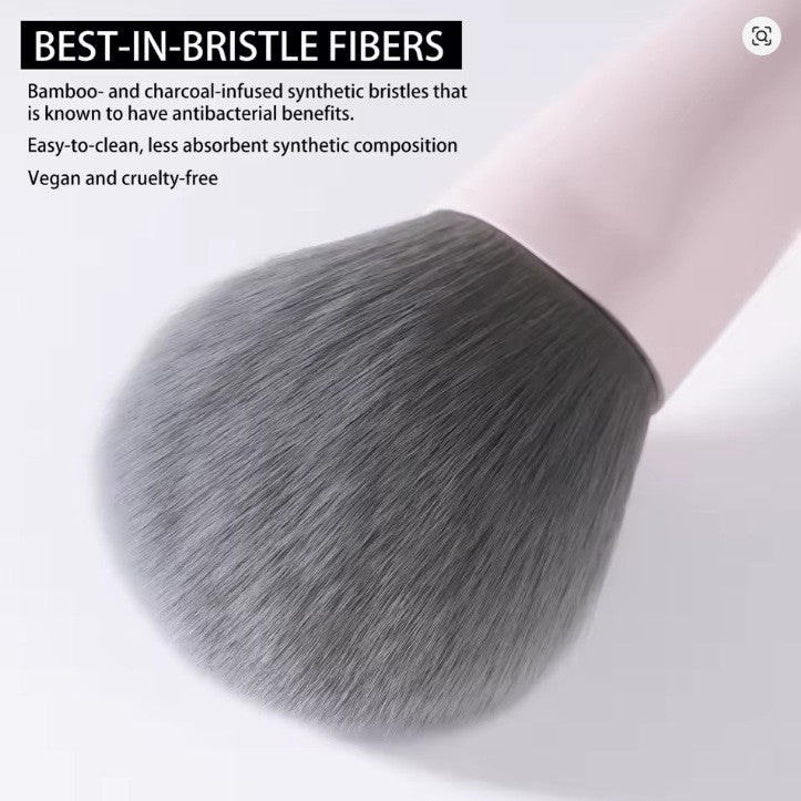 Set 12 pensule make-up Beili Pink Cream + Suport Cilindric + Burete Beili