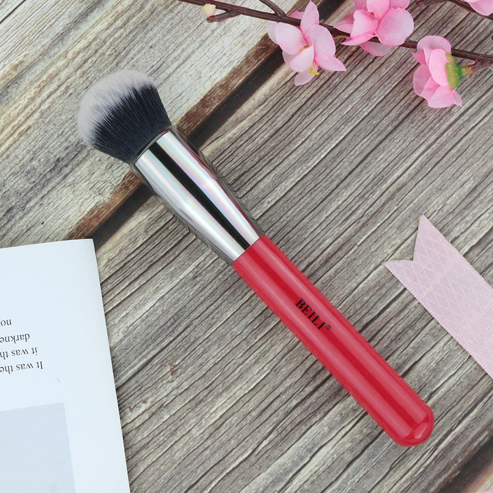 Pensula fond de ten par sintetic Beili Red H102