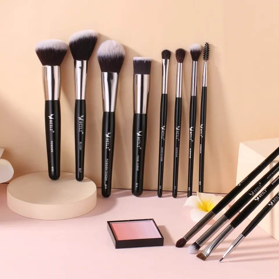 Set 12 pensule make-up Beili Black Professional