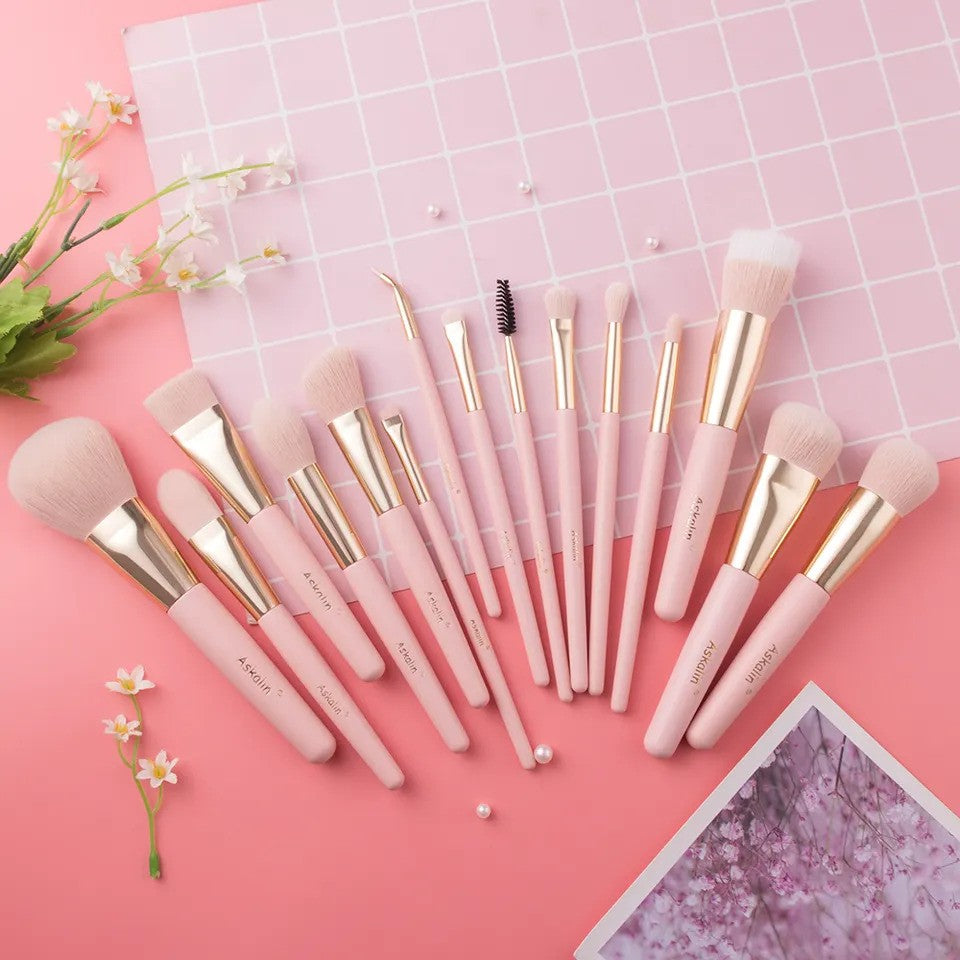 Set 15 pensule make-up Beili Pink Vegan