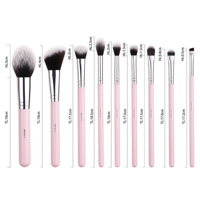 Set pensule make-up Beili Pink 9