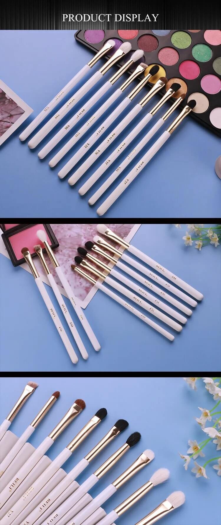 Set 9 pensule make-up Beili White Gold